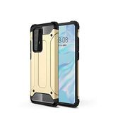 Huawei P40 Pro ile uyumlu Çİft Katman Koruyucu Crash Military Tank Kılıf - Gold