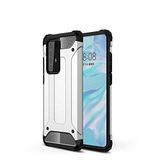 Huawei P40 Pro ile uyumlu Çİft Katman Koruyucu Crash Military Tank Kılıf - Gri