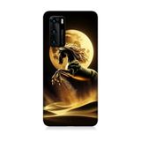 Huawei P40 Uyumlu Ay Kadını Desenli Silikon Kılıf