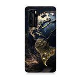 Huawei P40 Uyumlu Dünya Haritası Desenli Silikon Kılıf