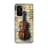 Huawei P40 Uyumlu Eski Keman Desenli Silikon Kılıf