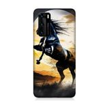 Huawei P40 Uyumlu Şaha Kalkmış At Desenli Silikon Kılıf