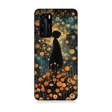 Huawei P40 Uyumlu Yalnız Kadın Desenli Silikon Kılıf