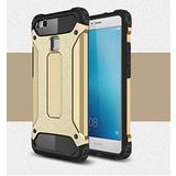 Huawei P9 Lite Mini ile uyumlu Çİft Katman Koruyucu Crash Military Tank Kılıf - Gold