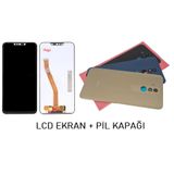 Huawei Uyumlu Mate 20 Lite Lcd Ekran + Arka Kapak Siyah