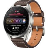 Huawei Watch 3 Pro - 4g Akıllı Saat, 1,43" Amoled Ekran, Esım Telefon, 5 Günlük Pil Ömrü, 7/24 Spo2 ve Kalp Atış Hızı Ölçümü, Gps, 5ATM, 30 Ay Garanti, Kahverengi Deri Kayış - Siyah