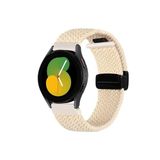 Huawei Watch 4 46mm-Watch 4 Pro Uyumlu Flexi Hasır Magnet Kordon 22 mm Krem