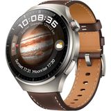Huawei Watch 4 Pro Akıllı Saat, Uzay Sınıfı Titanyum Alaşımlı Kasa ve Safir Kristal, Koyu Kahverengi Deri Kayış, Esım Mobil Telefon, Android™ ve Ios ile Uyumlu - Siyah