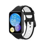 Huawei Watch Fit 2 Spor Delikli Kordon - Siyah-Beyaz