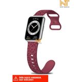 Huawei Watch Fit 2 Uyumlu Leopar Desenli Silikon Kordon - Huw. Fit2 - Bordo