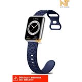 Huawei Watch Fit 2 Uyumlu Leopar Desenli Silikon Kordon - Huw. Fit2 - Lacivert