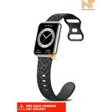 Huawei Watch Fit 2 Uyumlu Leopar Desenli Silikon Kordon - Huw. Fit2 - Siyah
