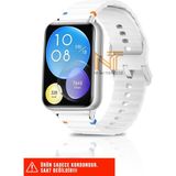 Huawei Watch Fit 2 Uyumlu Wave Silikon Kordon 20MM - Beyaz