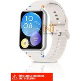 Huawei Watch Fit 2 Uyumlu Wave Silikon Kordon 20MM - Krem
