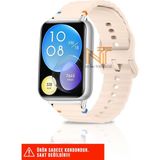 Huawei Watch Fit 2 Uyumlu Wave Silikon Kordon 20MM - Pudra