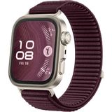 Huawei Watch Fit 3 / Fit 4 / Fit 4 Pro Uyumlu Premium Cırtlı Hasır Kordon – Nefes Alabilen Sport Loop, Ayarlanabilir Hafif ve Konforlu Akıllı Saat Kayışı - Mürdüm