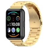 Huawei Watch Fit 3 Uyumlu Çelik Steel Kordon Kayış Gold