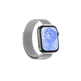 Huawei Watch Fit 3 Uyumlu Kordon Paslanmaz Metal Örgü Kayış Güçlü Mıknatıs Gümüş