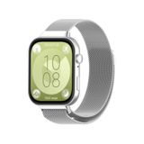 Huawei Watch Fit 3/4/4 Pro Uyumlu Hasır Metal Örgü Işlemeli Mıknatıslı Kordon Kayış