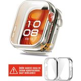Huawei Watch Fit 4 Pro Uyumlu Yumuşak Silikon 360 Tam Koruma Kasa ve Ekran Koruyucu - Silver