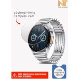 Huawei Watch Gt 3 46MM Uyumlu Kolay Uygulama Aparatlı Temperli Cam Ekran Koruyucu - Şeffaf