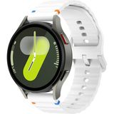 Huawei Watch Gt 5 46 mm Ile Uyumlu (22 Mm) Dalgalı Dikiş Detaylı Silikon Saat Kordonu - Beyaz