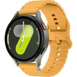 Huawei Watch Gt 5 46 mm Ile Uyumlu (22 Mm) Dalgalı Dikiş Detaylı Silikon Saat Kordonu - Hardal
