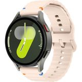 Huawei Watch Gt 5 46 mm Ile Uyumlu (22 Mm) Dalgalı Dikiş Detaylı Silikon Saat Kordonu - Pembe