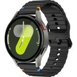 Huawei Watch Gt 5 46 mm Ile Uyumlu (22 Mm) Dalgalı Dikiş Detaylı Silikon Saat Kordonu - Siyah