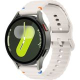 Huawei Watch Gt 5 46 mm Ile Uyumlu (22 Mm) Dalgalı Dikiş Detaylı Silikon Saat Kordonu - Starlight