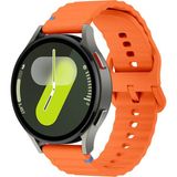 Huawei Watch Gt 5 46 mm Ile Uyumlu (22 Mm) Dalgalı Dikiş Detaylı Silikon Saat Kordonu - Turuncu