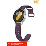 Huawei Watch Gt-Gt2-Gt3 42MM Elegant 20MM Uyumlu 5d Leopar Desenli Silikon Kordon - Mor