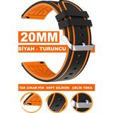 huawei watch gt gt2 gt3 42mm kasa model uyumlu 20mm soft silikon saat kordonu kayışı a55-turuncu - Siyah - Turuncu