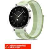 Huawei Watch Gt / Gt2 / Gt3 Elegant 42MM Uyumlu Hasır Örgü Spor Cırtlı Pratik Naylon Kordon 20MM - Açık Yeşil