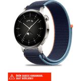 Huawei Watch Gt / Gt2 / Gt3 Elegant 42MM Uyumlu Hasır Örgü Spor Cırtlı Pratik Naylon Kordon 20MM - Deep Navy