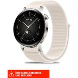 Huawei Watch Gt / Gt2 / Gt3 Elegant 42MM Uyumlu Hasır Örgü Spor Cırtlı Pratik Naylon Kordon 20MM - Starlight