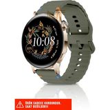 Huawei Watch Gt / Gt2 / Gt3 Elegant 42MM Uyumlu Wave Silikon Kordon 20MM - Koyu Yeşil