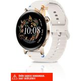 Huawei Watch Gt / Gt2 / Gt3 Elegant 42MM Uyumlu Wave Silikon Kordon 20MM - Krem