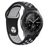 Huawei Watch GT GT2 GT3 GT4 42mm/Honor Magic 2 ile uyumlu Kordon Delikli Spor Band Gri-Siyah