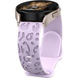Huawei Watch Gt Gt2 Gt3 Gt4 42MM/MAGIC 2/amazfit 20MM Kordon Leopar Desen Yumuşak Silikon Kordon - Lavendar - Huw 20mm