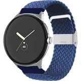 Huawei Watch GT GT2 GT3 GT4 GT5 42mm/Honor Magic 2 Kordon Metal Klipsli Flexi Örgü - Mavi - Huw 20mm