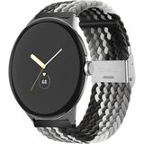 Huawei Watch GT GT2 GT3 GT4 GT5 42mm/Honor Magic 2 Kordon Metal Klipsli Flexi Örgü - Siyah-Gri - Huw 20mm