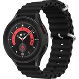 Huawei Watch GT GT2 GT3 GT4 GT5 42mm/Honor Magic 2 Kordon Ocean Silikon Kordon 20mm - Siyah - Huw 20mm