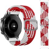 Huawei Watch GT GT2 GT3 GT4 GT5 42mm/Honor Magic 2 Kordon Örgü Tokalı Kordon - Kırmızı - Beyaz - Huw 20mm