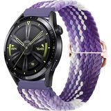 Huawei Watch GT GT2 GT3 GT4 GT5 42mm/Honor Magic 2 Kordon Örgü Tokalı Kordon - Mor - Beyaz - Huw 20mm