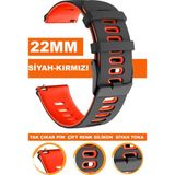 huawei watch gt gt2 gt3 gt4 gt5 pro saat uyumlu 22mm premium silikon saat kordonu kayışı a56-sk - Siyah - Kırmızı