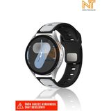 Huawei Watch Gt2 / Gt2 Pro / Gt3 / Gt3 Pro / Gt4 / Gt5 / Gt5 Pro / Gt6 / Gt6 Pro 46mm Uyumlu Çift Renk Silikon Kordon 22mm - Huawei Watch Gt2 / Gt2 Pro / Gt3 / Gt4 / Gt5 / Gt5 Pro 46mm - Gümüş - Siyah