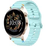 Huawei Watch Gt2 Gt3 42Mm İle Uyumlu Dalga Desenli Tokalı Yumusaş Soft Silikon Kordon Turkuaz