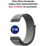 Huawei Watch Gt2 Gt3 42MM Uyumlu 20MM Örgü Loop Hasır Dokuma Kordon - Gri