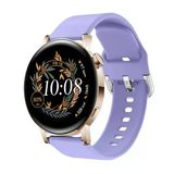 Huawei Watch Gt3 42Mm Ile Uyumlu 20Mm Purelux Soft Tokalı Silikon Kordon Dayanıklı Spor Stil Lavanta
